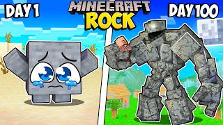 I Survived 100 Days as a ROCK in Minecraft [upl. by Ynobe]