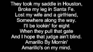 Amarillo by morning lyrics [upl. by Annawyt]