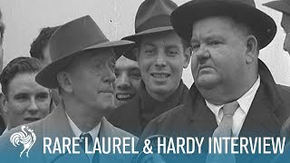 Laurel amp Hardy Rare Interview with an Iconic Comedy Duo 1947  British Pathé [upl. by Ardisi]