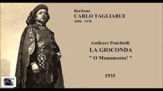 Baritono CARLO TAGLIABUE  La Gioconda quotO Monumentoquot 1935 [upl. by Nove]