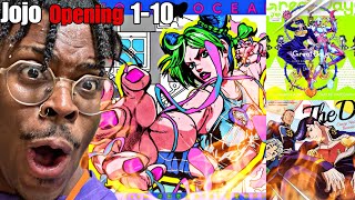 I REACTED To ALL Jojo Opening 110  Jojo Bizarre Adventure Reaction [upl. by Irakab]