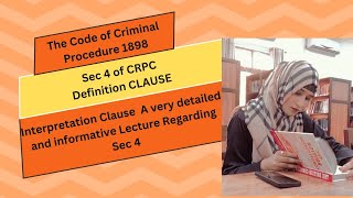 Code of Criminal Procedure 1898 Definitions  Sec 4 of CrPC  Chapter1 [upl. by Siram]