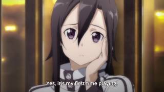 Sword Art Online II  Sinon meets Kirito Kirito pretends to be a girl [upl. by Ecnaled]