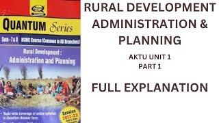 Rural development Administration and planning AKTU unit 1 important questions part 1KHU 701 [upl. by Purcell364]