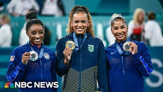 Biles wins silver in gymnastics floor her fourth medal in Paris [upl. by Daas]