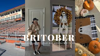 BRITOBER VLOG🍁 All things Fall Decorate with Me Target Run Game Day  Brittany Jackson [upl. by Yraeht]