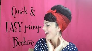 SUPER QUICK amp EASY pinup BEEHIVE  Fitfully Vintage [upl. by Benni]