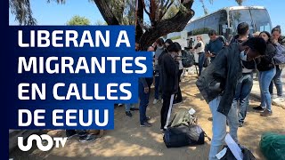 Cientos de migrantes son liberados en calles de California Estados Unidos [upl. by Nehcterg]