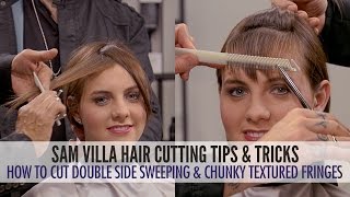 Double Identity Side Sweeping Fringe and Chunky Textured Fringe  2 Ways To Cut Bangs [upl. by Omar]