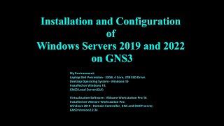 Installation and Configuration of Windows Server 2019 and 2022 on GNS3 [upl. by Delia835]