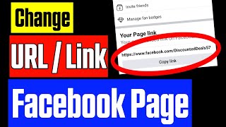 How to Change Facebook Page URL 2024 [upl. by Etnaed]