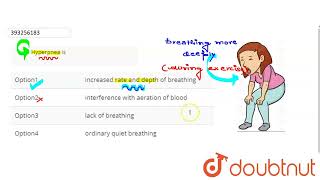 Hyperpnea is  CLASS 12  BREATHING AND EXCHANGE OF GASES  BIOLOGY  Doubtnut [upl. by Melton]