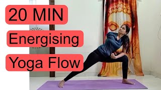 20 MIN Energising Yoga Flow with Breath Work yoga enlightenyoga motivation [upl. by Eerahs]