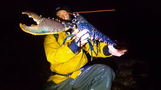 MONSTER MALE LOBSTER FORAGED  Catch amp Cook  Foraging Extreme Low Tides at Night [upl. by Blainey432]