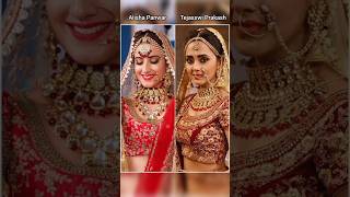 alisha panwar🆚tejaswi prakash😍sam dress match color♥who is your favorit actres😘BOLLYWOODSCREATION [upl. by Mahmoud139]