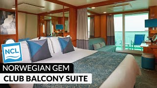 NCL Gem  Club Balcony Suite Tour amp Review 4K  Norwegian Cruise Lines [upl. by Thorlie814]