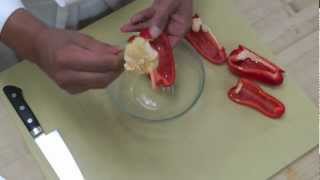 How to clean peppers  How to cut a Red Bell Pepper  Basic knife skills  Cooking School [upl. by Aleel446]