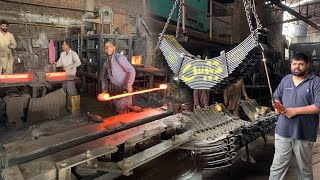 Manufacturing of Leaf Spring Complete Process in Factory  Production of Leaf Spring  Leaf Spring [upl. by Reppart]