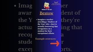 Bestow Meaning with examples  English vocabulary englishvocabulary learnenglish shorts [upl. by Yelrebma]