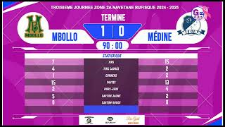 🔴DIRECT MBOLLO L vs MÉDINE 3ème JOURNÉE ZONE 2A ODCAV DE RUFISQUE [upl. by Alleirbag]