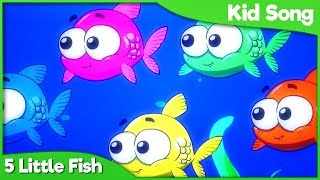 FIVE LITTLE FISH Kid Songs 🎣 Educational Countdown Song for Babies [upl. by Kcirdes590]