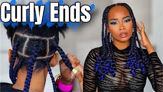 HOW TO Jumbo Knotless Box Braids  Curly Ends Feat BTL Anti Itch Spray [upl. by Odnolor]