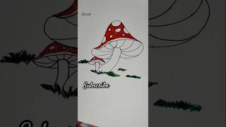 How to draw a frogs umbrellamushroom 🍄shorts art mushroom howtodraw easydrawing [upl. by Atsillac248]