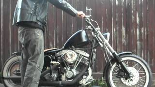 Me firing up my 85 cubic inch 1400cc Stroker Shovelhead Chopper 81012 [upl. by Waddle820]