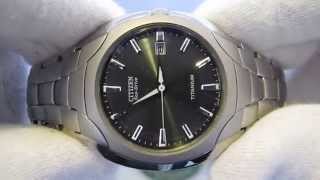 Обзор мужских наручных часов Citizen EcoDrive Titanium BM656054H [upl. by Ocko]