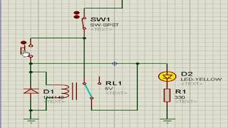 LATCHING RELAY CIRCUIT SIMULATION WITH MINIMUM COMPONENTS [upl. by Nilats]