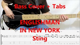 Sting  Englishman In New York BASS COVER TABS preview [upl. by Mcgee849]