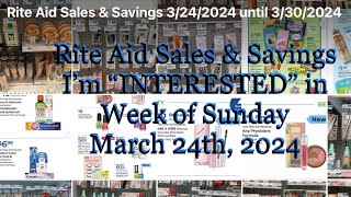 Rite Aid Sales amp Savings I’m interested in for Week of Sunday March 24 through Saturday March 30 [upl. by Walt]