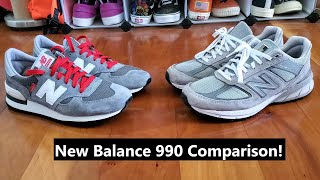 New Balance Made in USA 990v1 vs 990v5 Comparison Sizing Design and Comfort [upl. by Nordin]