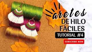 DIY Como HACER Aretes de HILO Fáciles 4 [upl. by Mariam]