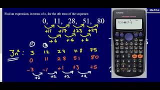 nth term of a quadratic sequence  the easy way  GCSE level 6 [upl. by Haidadej]