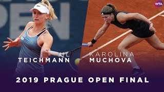 Jil Teichmann vs Karolina Muchova  2019 Prague Open Final  WTA Highlights [upl. by Ecaidnac]