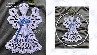 Aniołek 12 cm szydełko Wzór autorskiauthor pattern Renia K Angel crochet tutorial [upl. by Nylarat]