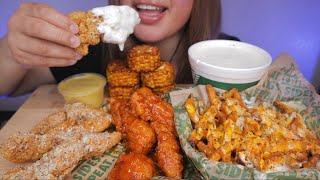 ASMR WINGSTOP MUKBANG CRISPY TENDERS VOODOO FRIES amp CAJUN CORN NO TALKING [upl. by Ruvolo471]