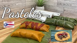 Pasteles de Masa Puertorriqueños paso a paso how to make Puerto Rican Pasteles step by step [upl. by Esirec]