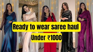 READY TO WEAR SAREE 🥻from Flipkart  1 min draped saree haul  Tryon haul  honest reviews [upl. by Eniahs459]