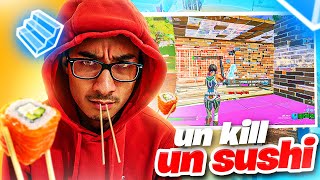 1 KILL  1 SUSHI CHALLENGE sur FORTNITE  Bon cest des Makis mais cest la même [upl. by Lebna]