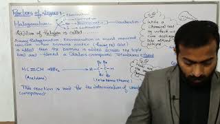 Part1 Reactions of alkynes  Halogenation  ch12  10th class chemistry [upl. by Rowena]