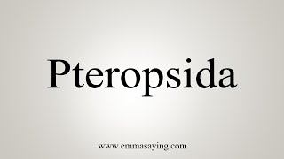 How To Say Pteropsida [upl. by Mufinella]