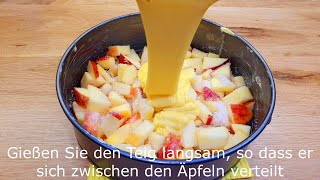 schnelles und einfaches Apfelkuchen Rezept 5 Minuten Arbeit und 25 Minuten Backen 139 [upl. by Shrier]