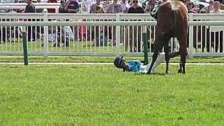 Bad Fall At Uttoxeter Race Course 2013 [upl. by Lemart]