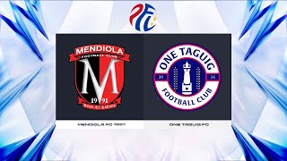 PFL Season 2024  Mendiola FC 1991 vs One Taguig FC [upl. by Laefar]