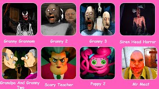 Granny Grannom Granny 23Siren Head HorrorGrandpa And Granny TwoScary TeacherPoppy 2Mr Meat [upl. by Aneetsirk201]