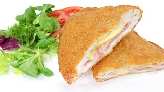 Pechugas de Pollo Rellenas de jamón y queso  Cordon Bleu  Milanesas [upl. by Helbona417]