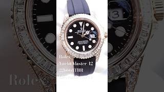 Rolex YachtMaster 42 Yellow Gold Diamond Paved Watch Baguette Diamond Bezel 226668TBR [upl. by Theresa]