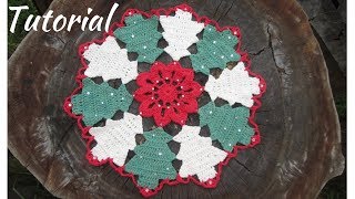 CARPETA O CENTRO DE MESA NAVIDEÑA A CROCHET Paso a Paso [upl. by Aspia]